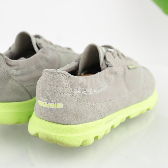 Skechers Womens Go Walk Running Shoe Size 6  Gray Neon Yellow Sneaker Trainers - Picture 4 of 12